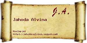 Jahoda Alvina névjegykártya